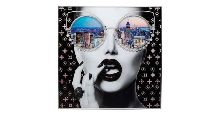Gerahmtes Bild Cityview 120 x 120 cm
