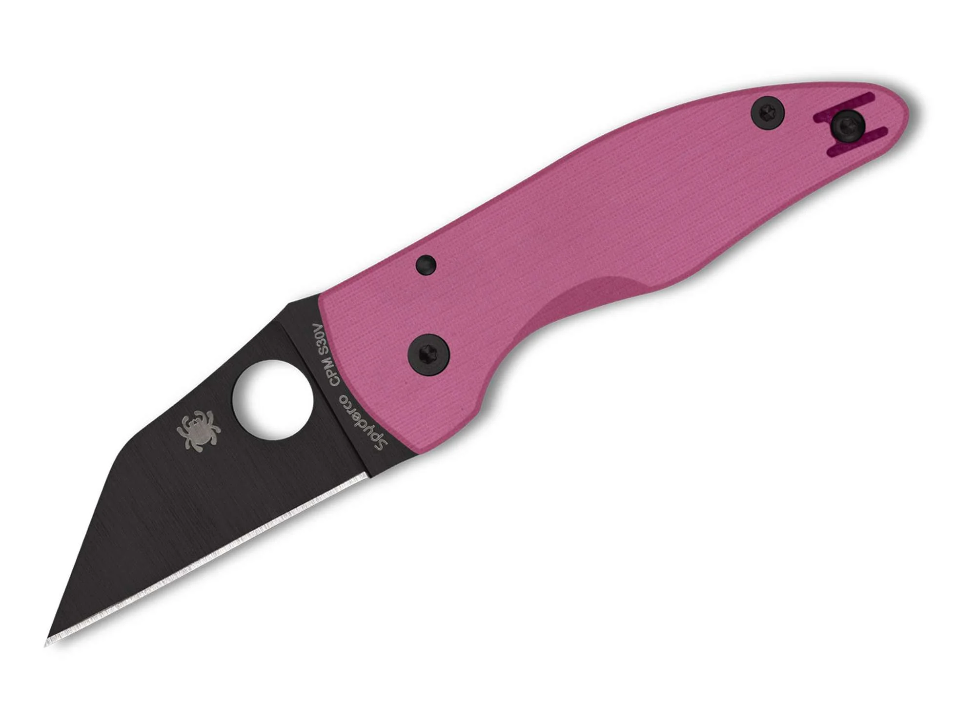 SpydercoMicroJimbo Pink G10 Black Blade Sprint Run