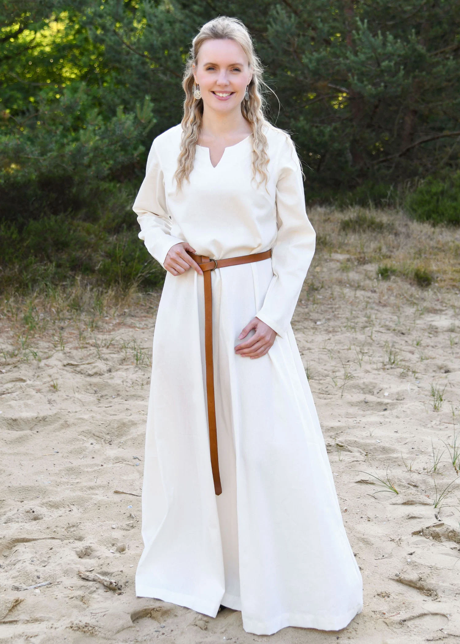 Leichtes Mittelalterkleid Milla, Wikingerkleid, natur