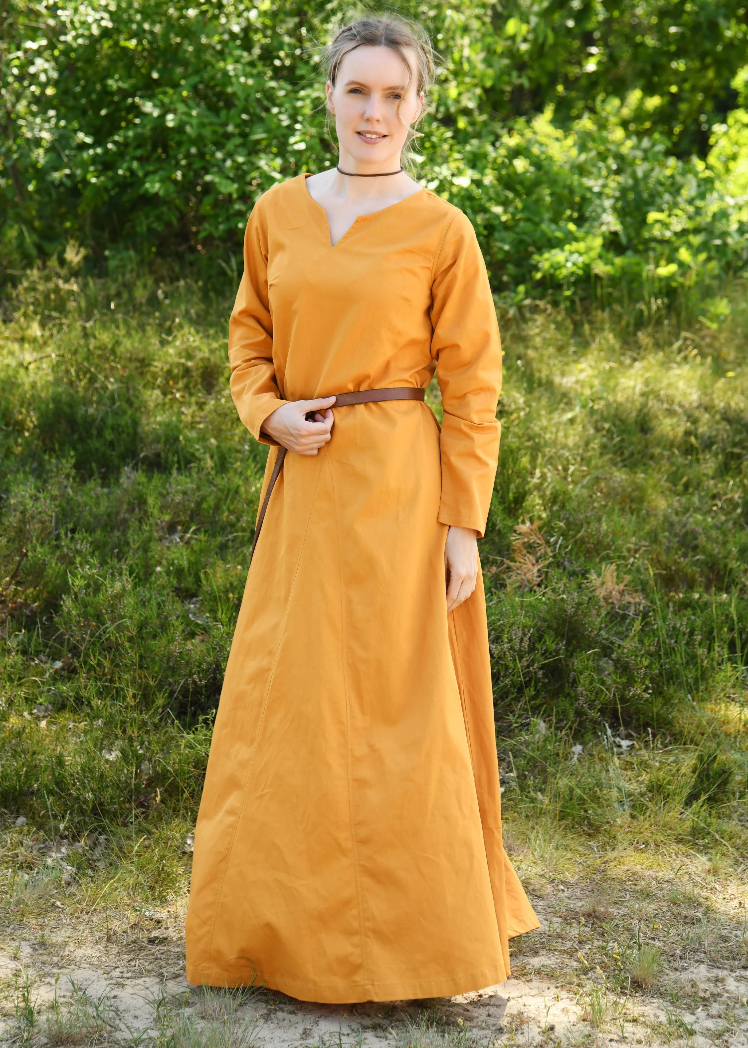 Leichtes Mittelalterkleid Milla, Wikingerkleid, senfgelb