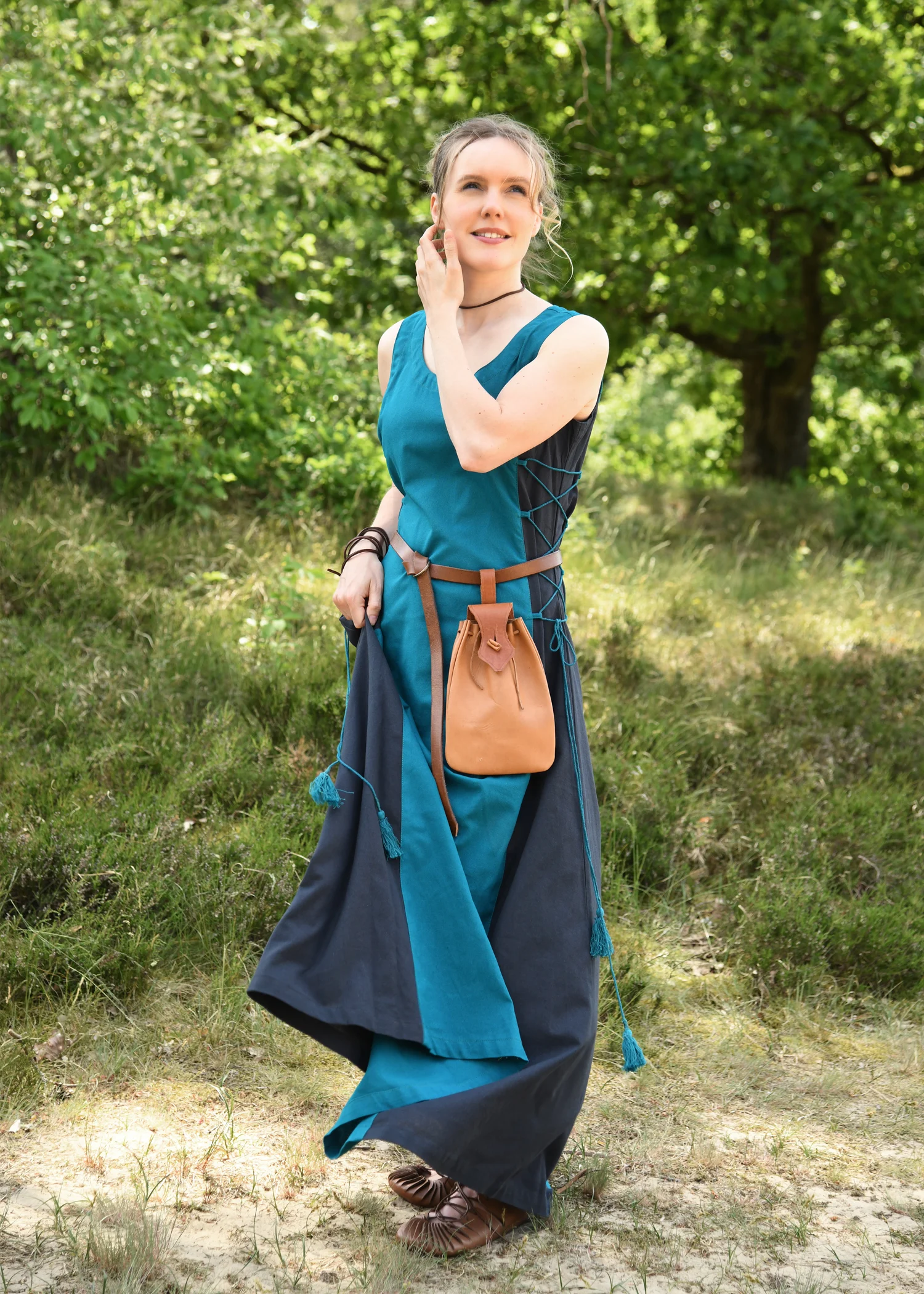Ärmelloses Überkleid Jarle, Trägerkleid, petrol/dunkelblau