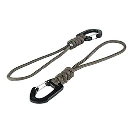101 INC Karabiner mit Befestigungsschlaufe 2er Set oliv