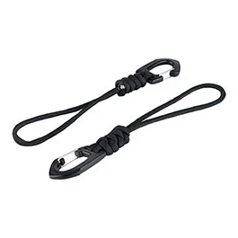 101 INC Befestigungsschlaufe mit Karabiner 2er Set schwarz
