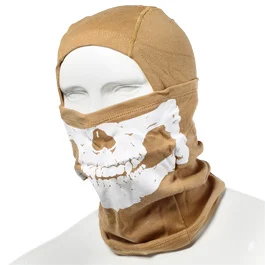 101 INC Sturmmaske Totenkopf-Motiv khaki