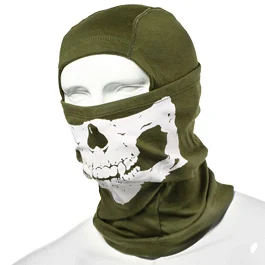 101 INC Sturmmaske Totenkopf-Motiv oliv