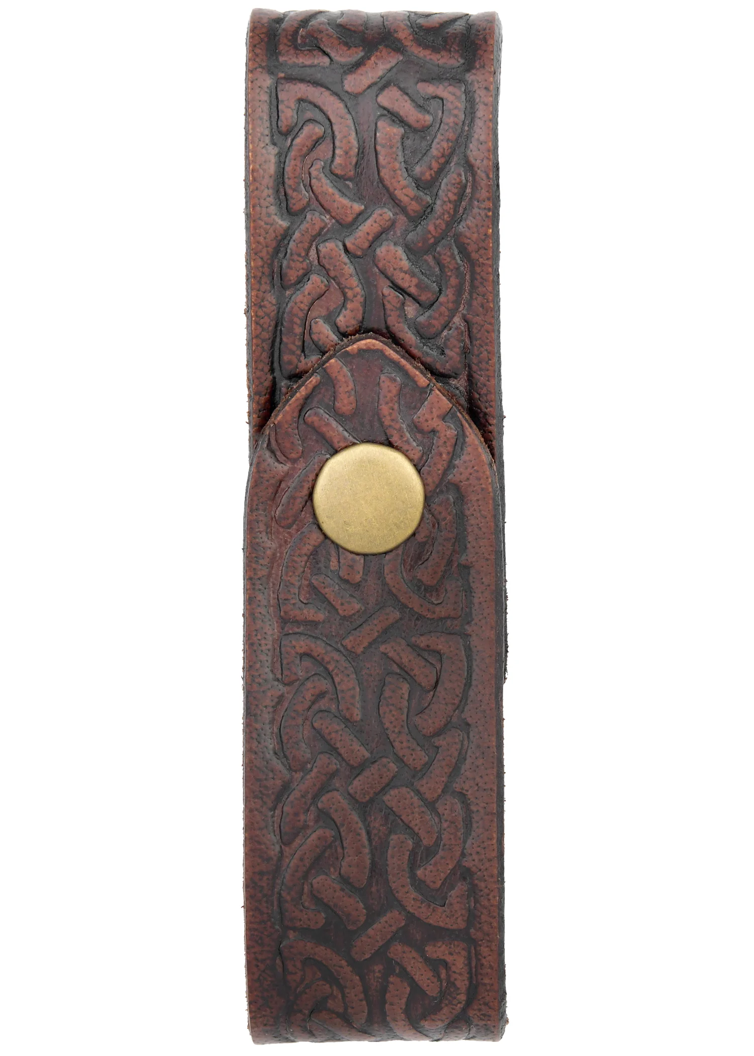 Becherhalter aus Leder mit Prägung, braun