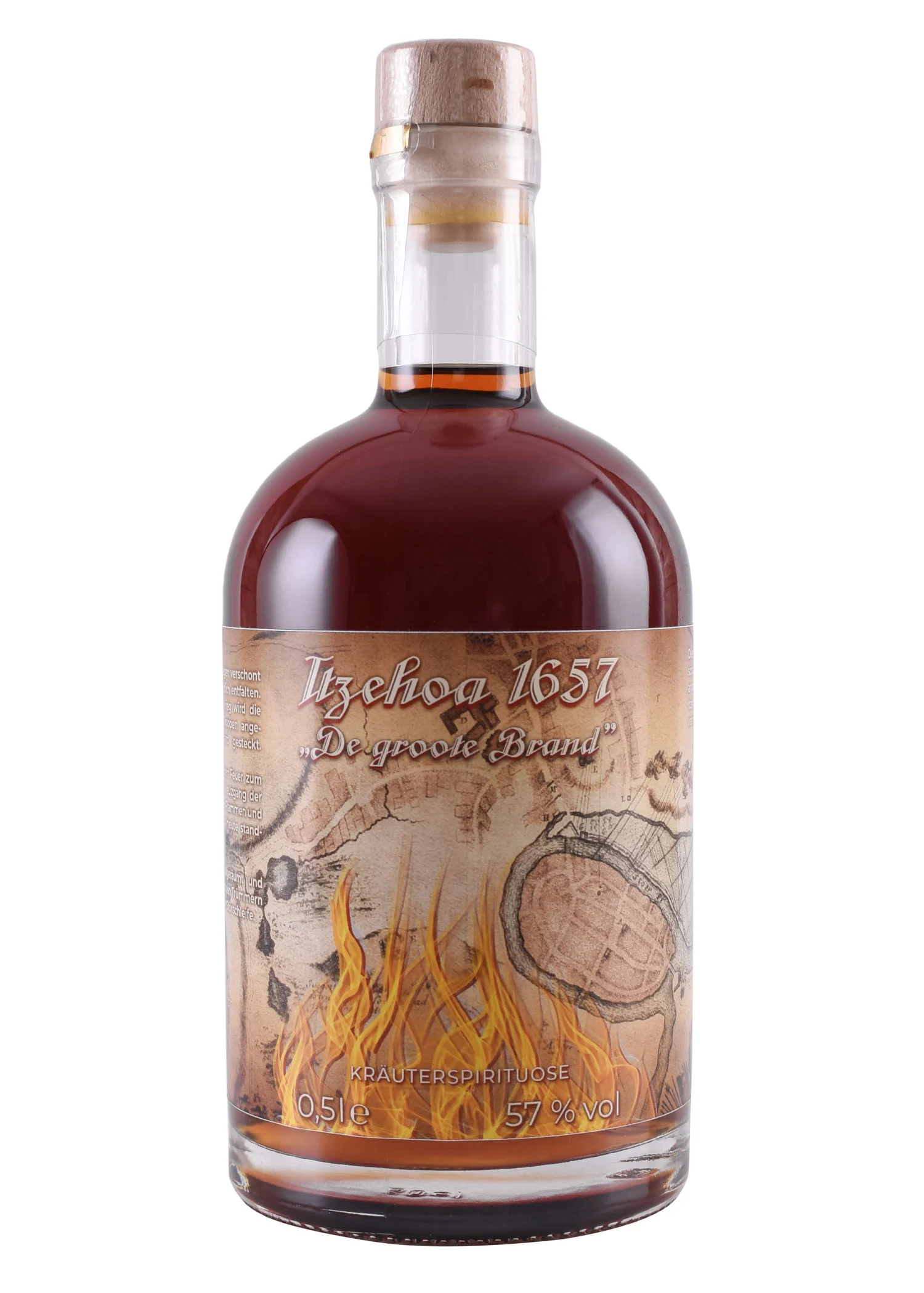 Itzehoa 1657 De groote Brand, Kräuterspirituose, 57% vol. Alk., 0,5l Flasche - Holsteiner Geister