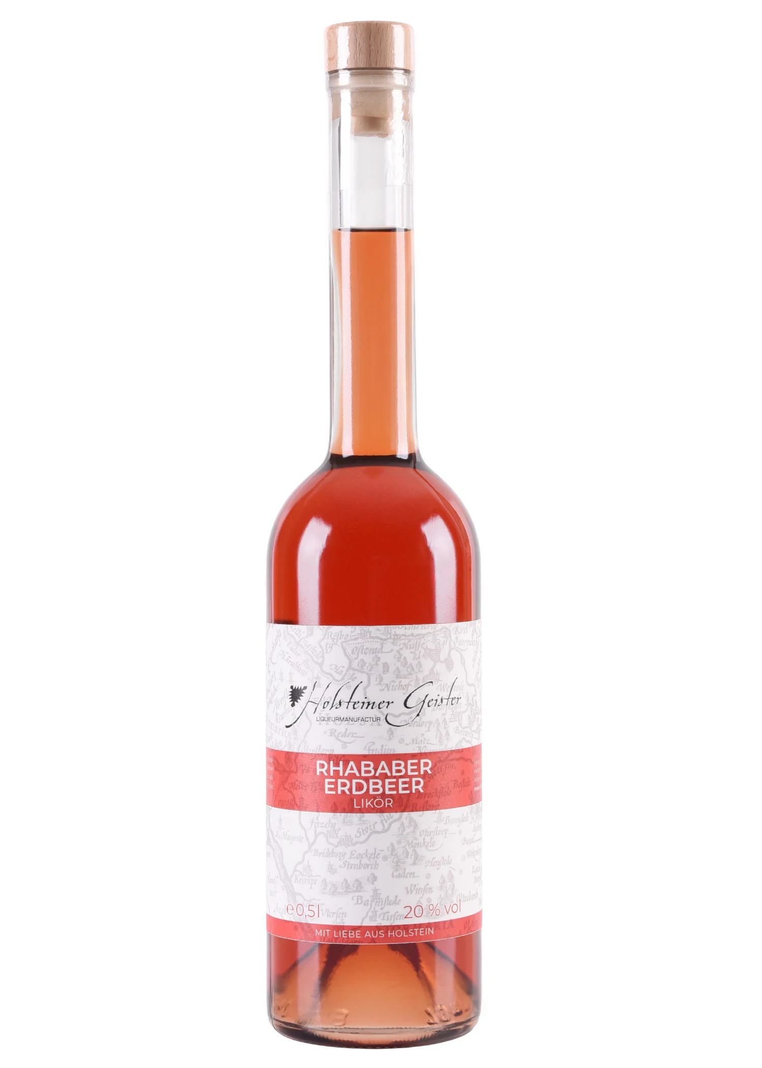 Rosales, Erdbeer-Rhabarber Likör, 20% vol. Alk., 0,5l Flasche - Holsteiner Geister