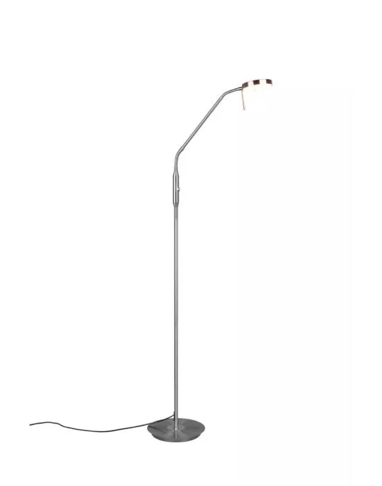 LED-Stehlampe ca. 145 cm hoch Nickel 1 Stück Metall Hellgrau