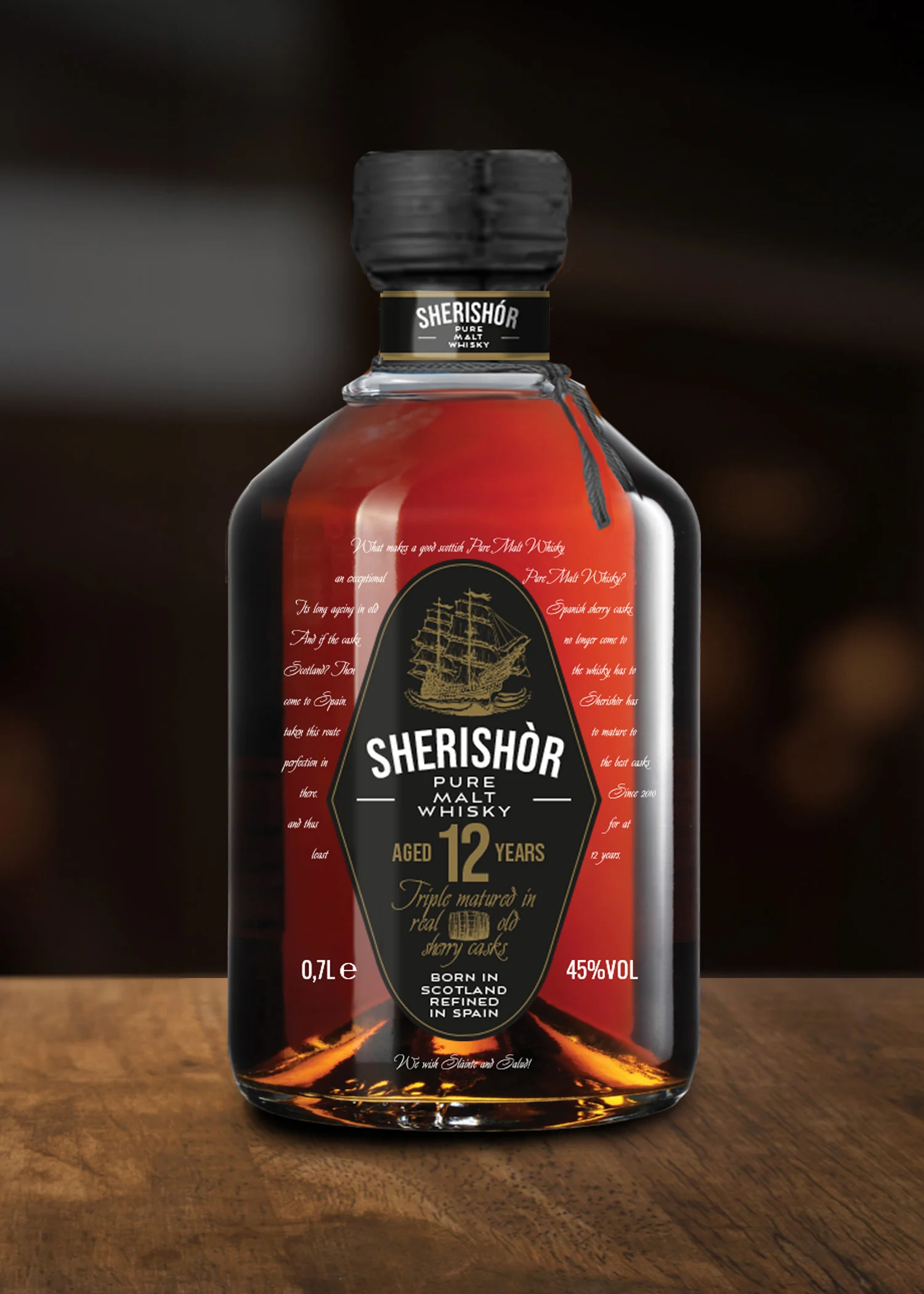 SHERISHÒR Pure Malt Whisky, Black Edition, 45% vol., 0,7l