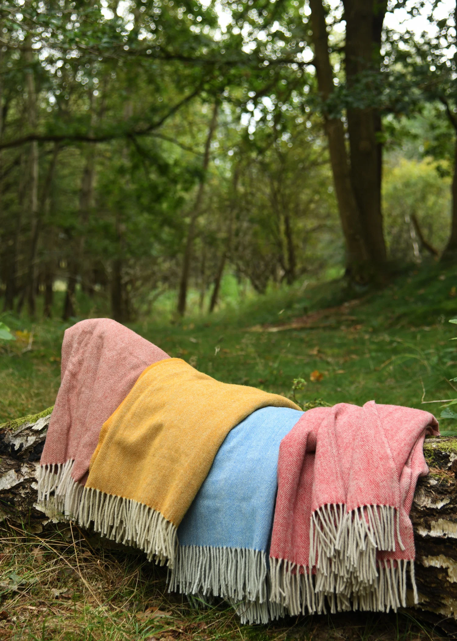 Fischgrät Rechteckmantel aus Wolle, Wolldecke, Wollschal, div. Farben