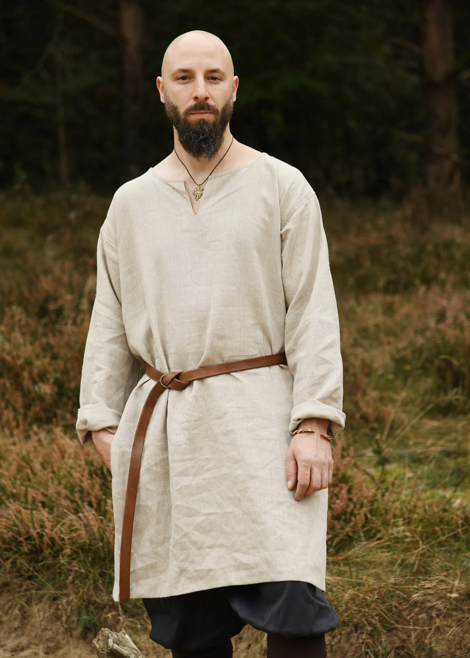 Mittelalter Leinen Tunika, natur