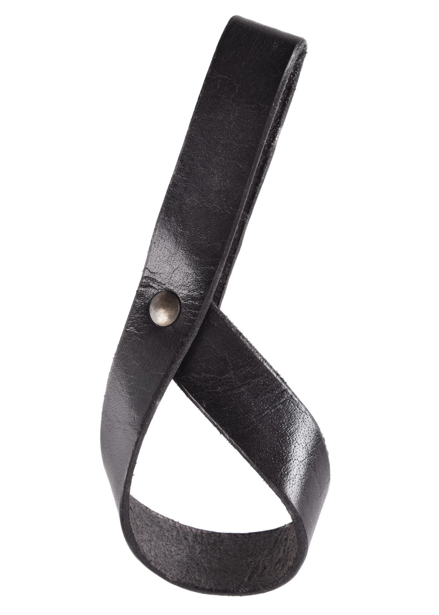 Einfacher Gürtelhalter für Trinkhorn aus Leder, Hornhalter, schwarz