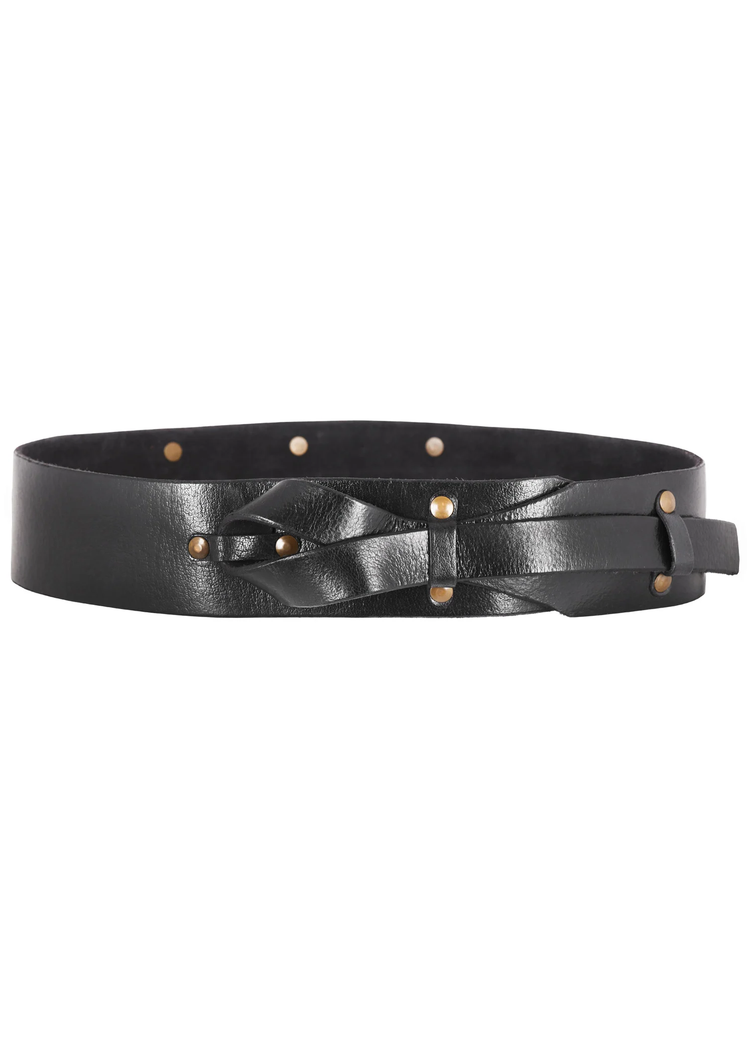 Geknoteter Mittelalter Gürtel aus Leder, schwarz