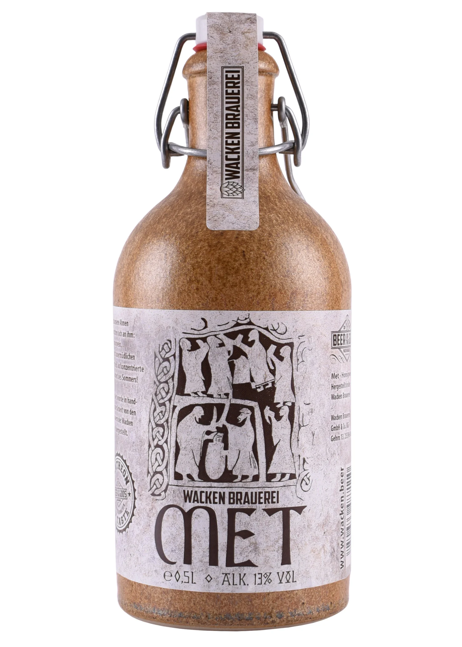 Met - Honigwein - Wacken Brauerei, 13% vol. Alk., 0,5l in Tonflasche